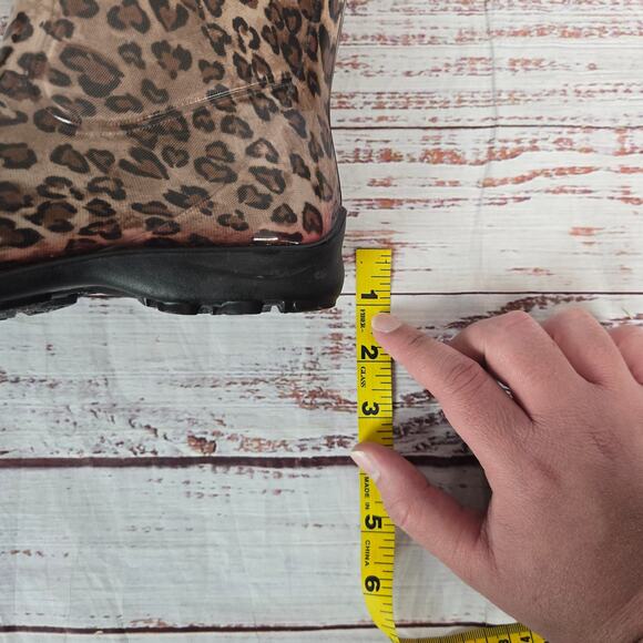 Kamik Rain Boots Size 6 Cheetah Leopard Print Waterproof Outdoor Nature Earthy - Picture 9 of 9